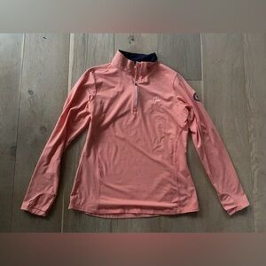 Rhoback Heather Performance Q-Zip in cranberry - size medium